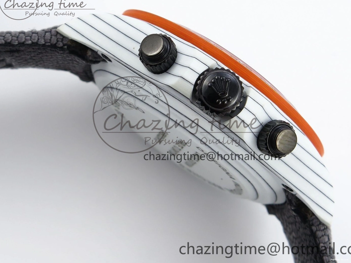 0516 Daytona DIW White Carbon Case DIWF Edition Gray White Dial Orange Bezel on Gray Nylon Strap A HighQuality 1844